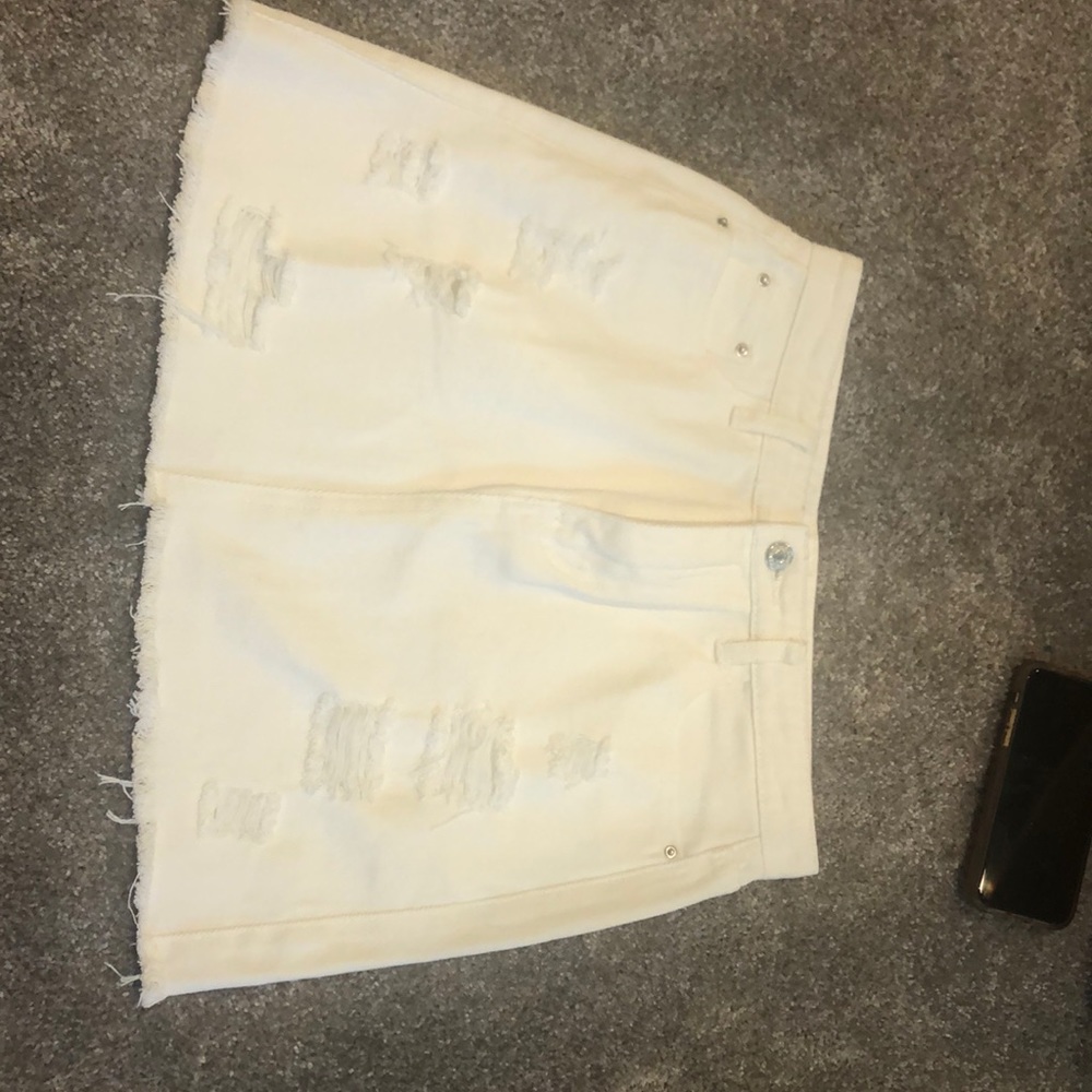 White jean skirt